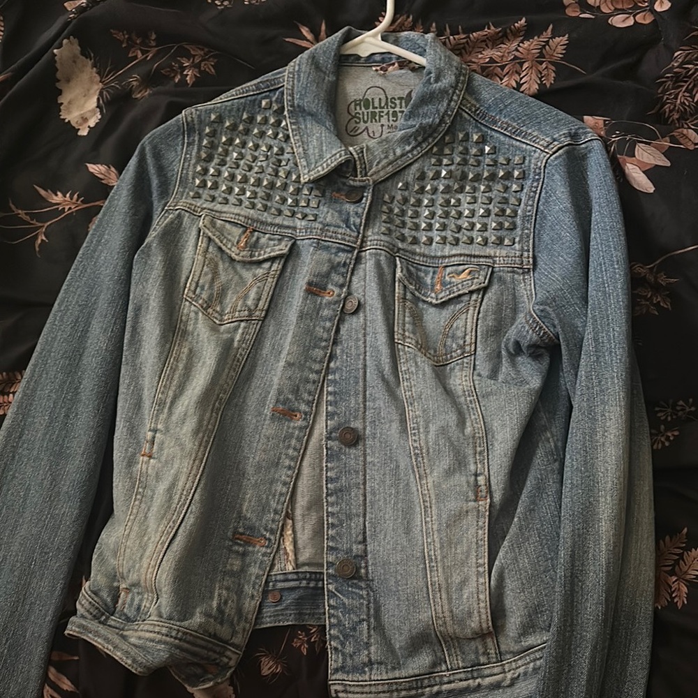 Hollister Blue Jean Jacket with Studded Detail